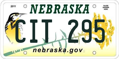 NE license plate CIT295