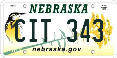 NE license plate CIT343