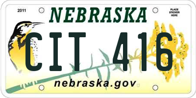 NE license plate CIT416