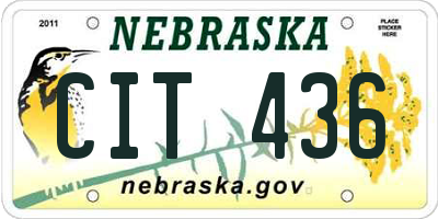NE license plate CIT436