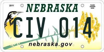 NE license plate CIV014