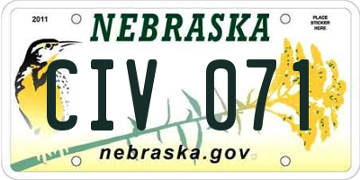 NE license plate CIV071