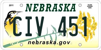 NE license plate CIV451