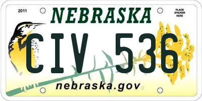 NE license plate CIV536