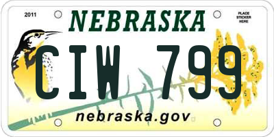 NE license plate CIW799