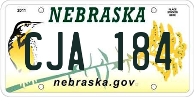 NE license plate CJA184