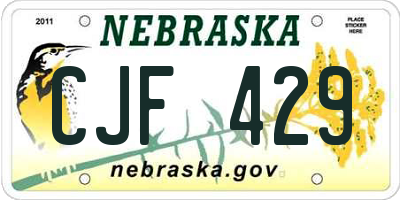 NE license plate CJF429