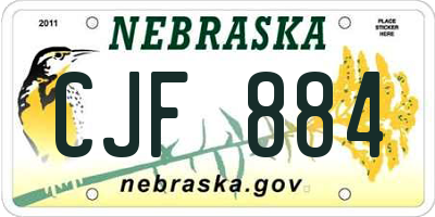 NE license plate CJF884