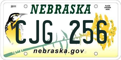 NE license plate CJG256