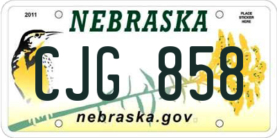 NE license plate CJG858