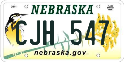NE license plate CJH547