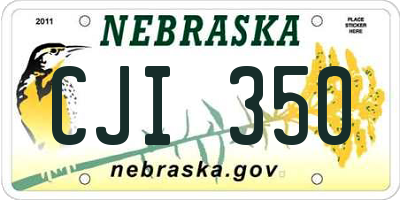 NE license plate CJI350