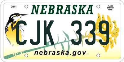 NE license plate CJK339