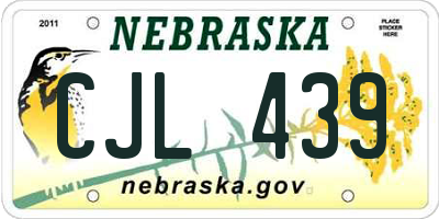 NE license plate CJL439