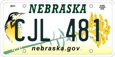 NE license plate CJL481