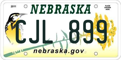 NE license plate CJL899