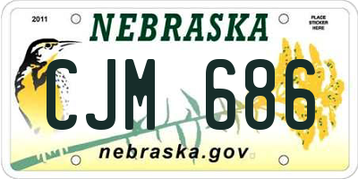 NE license plate CJM686