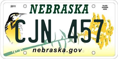 NE license plate CJN457