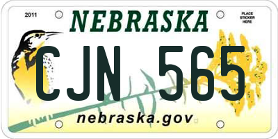 NE license plate CJN565
