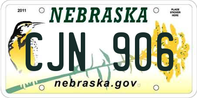 NE license plate CJN906