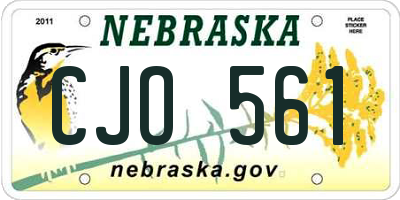 NE license plate CJO561