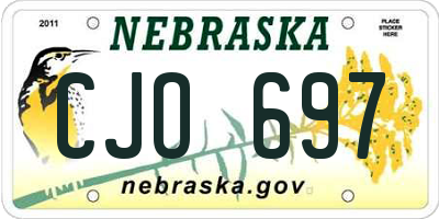 NE license plate CJO697