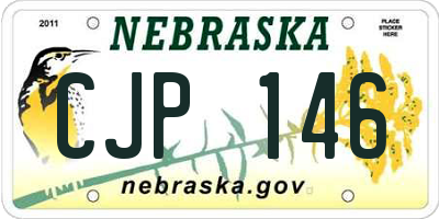 NE license plate CJP146