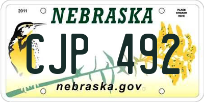NE license plate CJP492