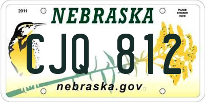 NE license plate CJQ812