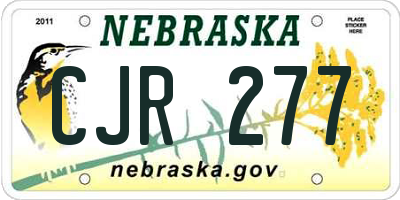 NE license plate CJR277