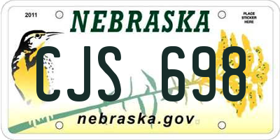 NE license plate CJS698