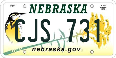 NE license plate CJS731