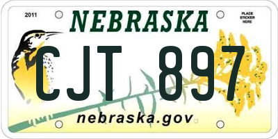 NE license plate CJT897