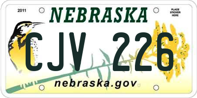 NE license plate CJV226