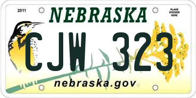 NE license plate CJW323