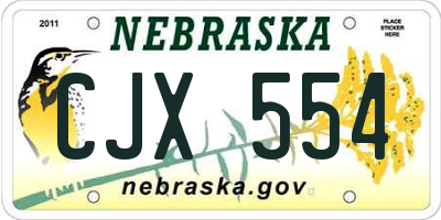 NE license plate CJX554