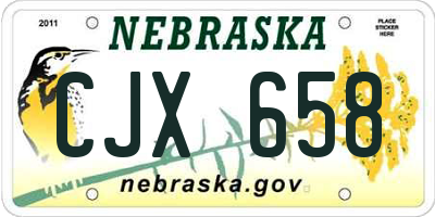 NE license plate CJX658