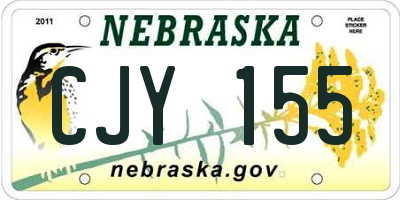 NE license plate CJY155