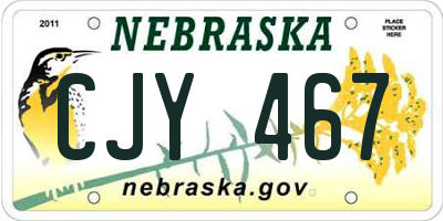 NE license plate CJY467