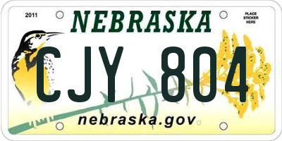 NE license plate CJY804