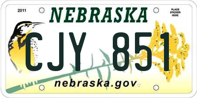 NE license plate CJY851