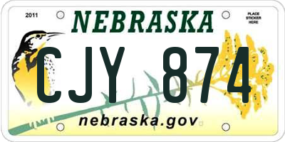 NE license plate CJY874