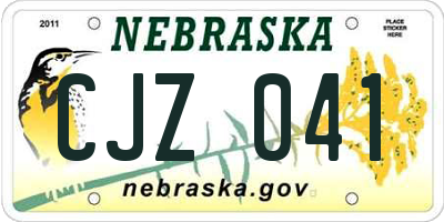 NE license plate CJZ041