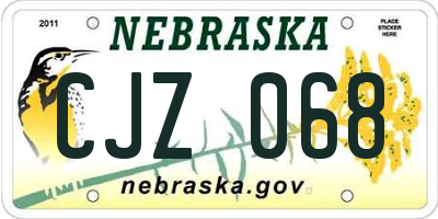 NE license plate CJZ068