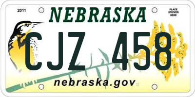 NE license plate CJZ458