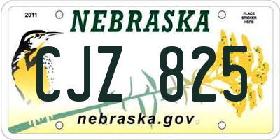 NE license plate CJZ825