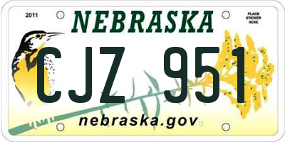 NE license plate CJZ951