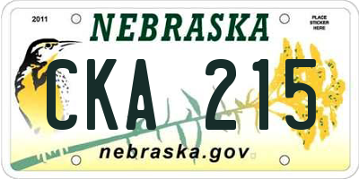 NE license plate CKA215