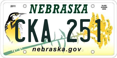 NE license plate CKA251