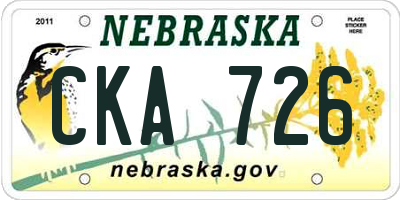 NE license plate CKA726